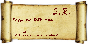 Sigmund Rózsa névjegykártya